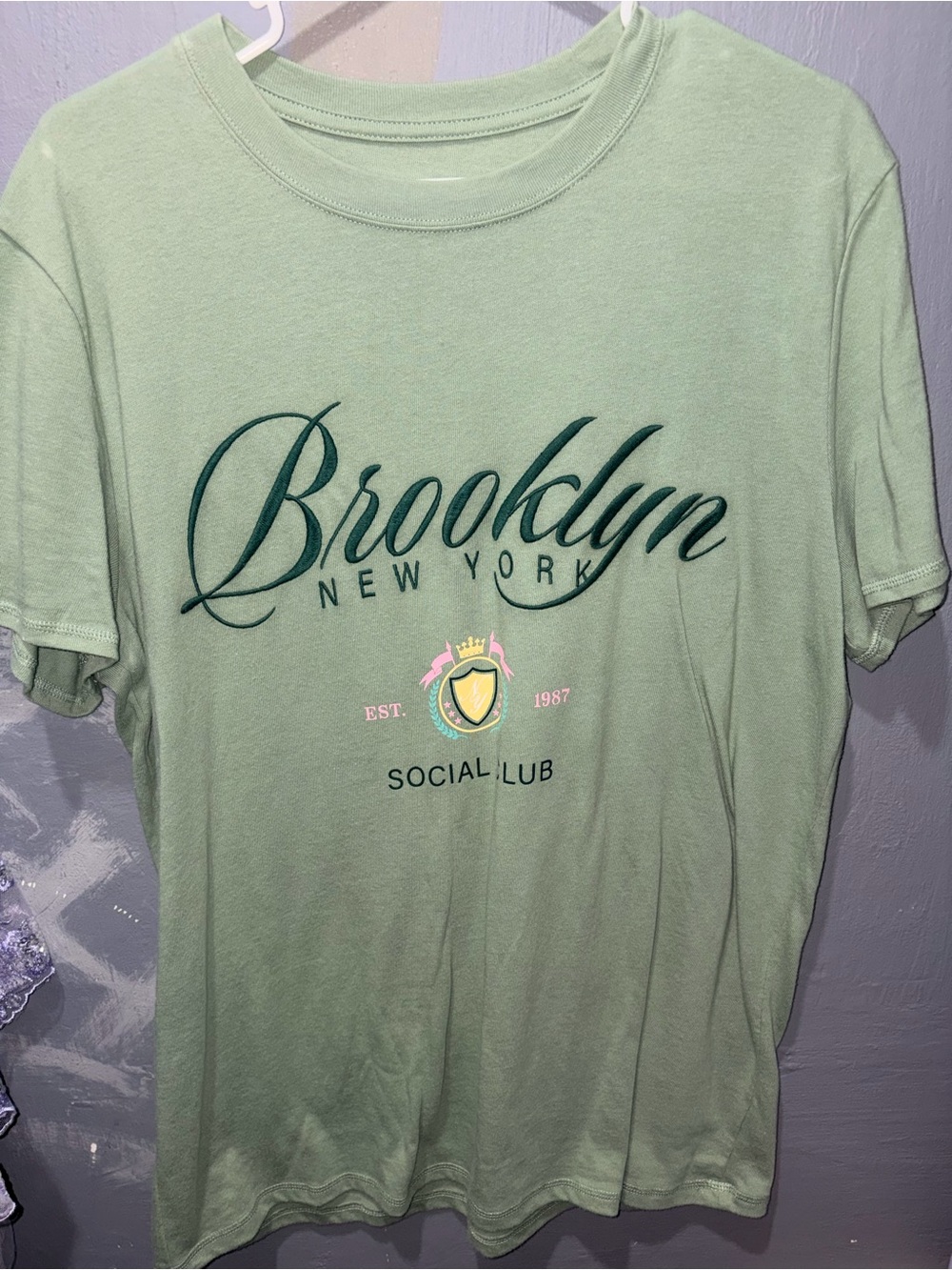 Aeropostale Mint Green 'Brooklyn New York' Graphic Tee